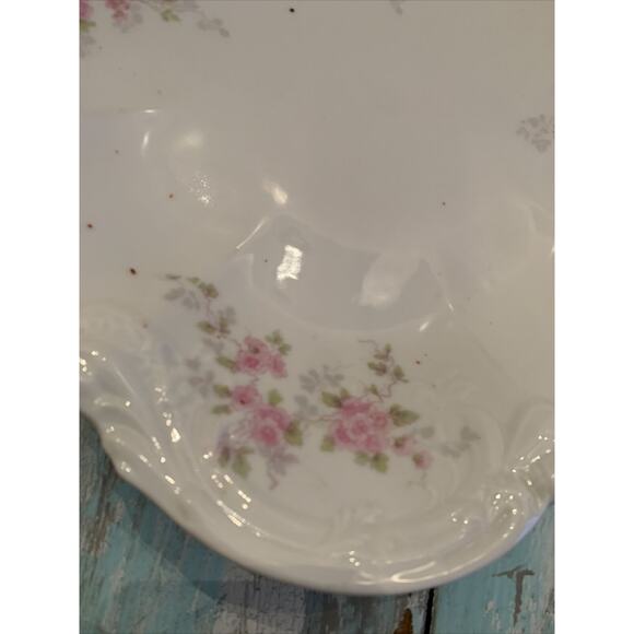 Vintage Imperial H & C Carlsbad Austria Large 19" Platter Pink Floral Green Leav - Picture 3 of 11